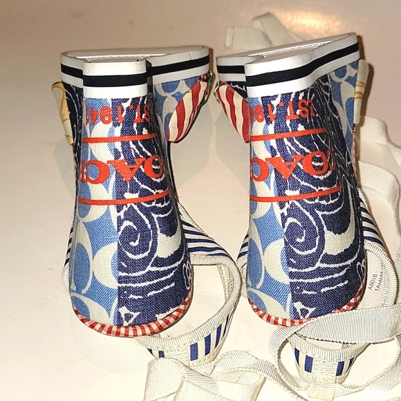 COACH TAMMIE OPEN TOE SLINGBACK WEDGE SANDALS - Picture 5 of 12